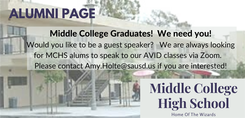 Alumni Speakers Needed